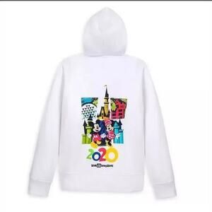 Disney Parks Walt Disney World 2020 Sweatshirt White Hooded Mickey Women 1X